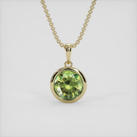 1.32 Ct. Yellowish Green Demantoid Garnet Pendant, 14K Yellow Gold 1