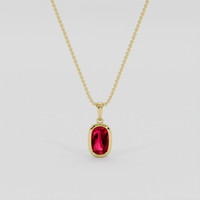 1.01 Ct. Pinkish Red Ruby Pendant, 14K Yellow Gold 1