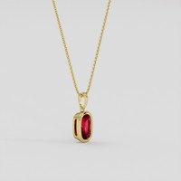 1.01 Ct. Pinkish Red Ruby Pendant, 14K Yellow Gold 2
