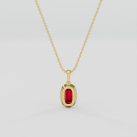 1.01 Ct. Pinkish Red Ruby Pendant, 14K Yellow Gold 4