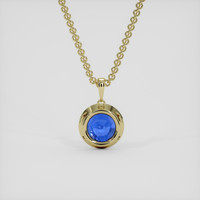4.32 Ct. Blue Sapphire Pendant, 14K Yellow Gold 4