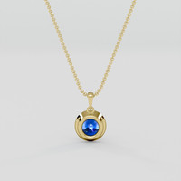 1.24 Ct. Blue Sapphire Pendant, 18K Yellow Gold 4