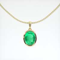 1.69 Ct. Emerald Necklace, 18K Yellow Gold 1
