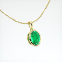1.69 Ct. Emerald Necklace, 18K Yellow Gold 2