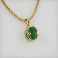 2.57 Ct. Emerald Necklace, 18K Yellow Gold 2
