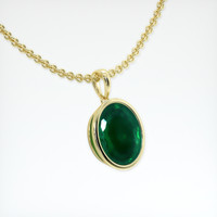 5.80 Ct. Emerald Necklace, 18K Yellow Gold 2
