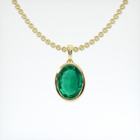 1.78 Ct. Emerald Necklace, 18K Yellow Gold 1
