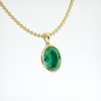 1.78 Ct. Emerald Necklace, 18K Yellow Gold 2