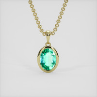 1.27 Ct. Emerald Pendant, 18K Yellow Gold 1