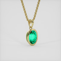 1.27 Ct. Emerald Pendant, 18K Yellow Gold 2