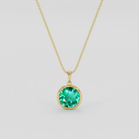 1.56 Ct. Emerald Pendant, 18K Yellow Gold 1
