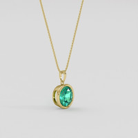 1.56 Ct. Emerald Pendant, 18K Yellow Gold 2