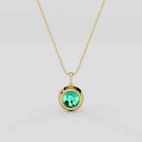 1.56 Ct. Emerald Pendant, 18K Yellow Gold 4