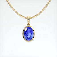 0.88 Ct. Sapphire Necklace, 18K Yellow Gold 1