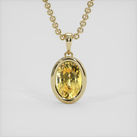 2.07 Ct. Yellow Sapphire Necklace, 18K Yellow Gold 1