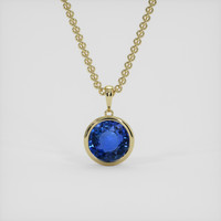 4.32 Ct. Blue Sapphire Pendant, 18K Yellow Gold 1