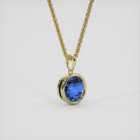 4.32 Ct. Blue Sapphire Pendant, 18K Yellow Gold 2