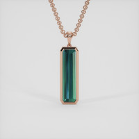 7.04 Ct. Bluish Green Tourmaline Pendant, 14K Rose Gold 1