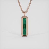 7.04 Ct. Bluish Green Tourmaline Pendant, 14K Rose Gold 4