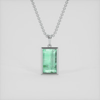3.94 Ct. Emerald Pendant, Silver 1