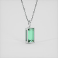 3.94 Ct. Emerald Pendant, Silver 2