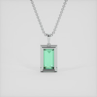 3.94 Ct. Emerald Pendant, Silver 4