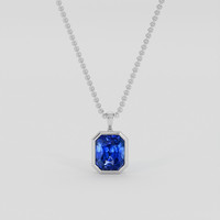 4.08 Ct. Blue Sapphire Pendant, 10K White Gold 1