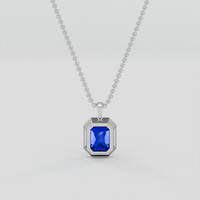 4.08 Ct. Blue Sapphire Pendant, 10K White Gold 4