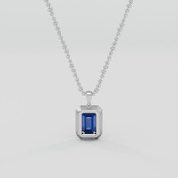 2.64 Ct. Blue Sapphire Pendant, 10K White Gold 4