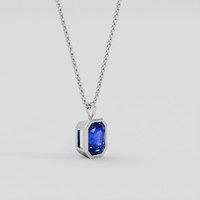 4.08 Ct. Blue Sapphire Pendant, 14K White Gold 2