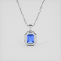 1.01 Ct. Blue Sapphire Pendant, 14K White Gold 4