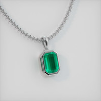 1.86 Ct. Emerald Pendant, 18K White Gold 2