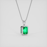 1.04 Ct. Emerald Pendant, 18K White Gold 2