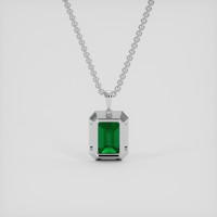 4.87 Ct. Emerald Pendant, 18K White Gold 4