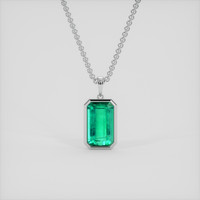 5.91 Ct. Emerald Pendant, 18K White Gold 1