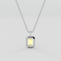 2.01 Ct. Yellow Sapphire Pendant, 18K White Gold 4