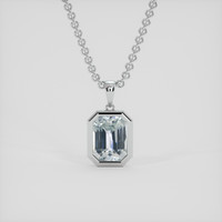 2.03 Ct. Bluish Green Sapphire Pendant, 18K White Gold 1