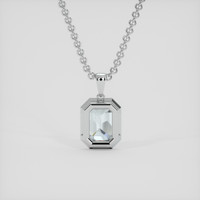 2.03 Ct. Bluish Green Sapphire Pendant, 18K White Gold 4