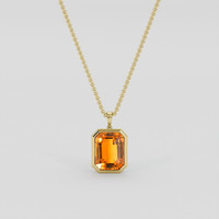 12.57 Ct. Orange Citrine Pendant, 14K Yellow Gold 1