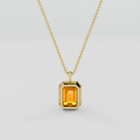 12.57 Ct. Orange Citrine Pendant, 14K Yellow Gold 4