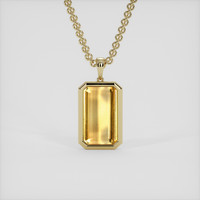 5.13 Ct. Orangish Yellow Precious Topaz Pendant, 14K Yellow Gold 1