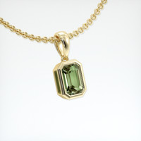 1.04 Ct. Green Sapphire Pendant, 14K Yellow Gold 2