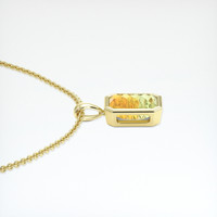 2.63 Ct. Bi Color Sapphire Pendant, 14K Yellow Gold 3