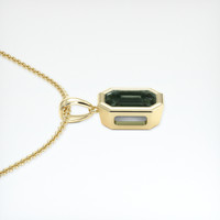 0.89 Ct. Bluish Green Sapphire Pendant, 14K Yellow Gold 3