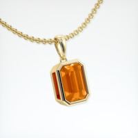 3.05 Ct. Orange Sapphire Pendant, 14K Yellow Gold 2