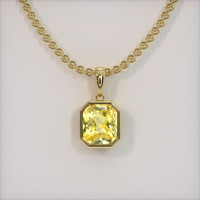 3.56 Ct. Sapphire Pendant, 14K Yellow Gold 1