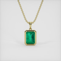 1.15 Ct. Emerald Pendant, 18K Yellow Gold 1