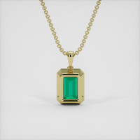 1.15 Ct. Emerald Pendant, 18K Yellow Gold 4