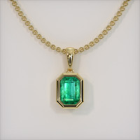 1.19 Ct. Emerald Pendant, 18K Yellow Gold 1