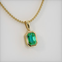 1.19 Ct. Emerald Pendant, 18K Yellow Gold 2
